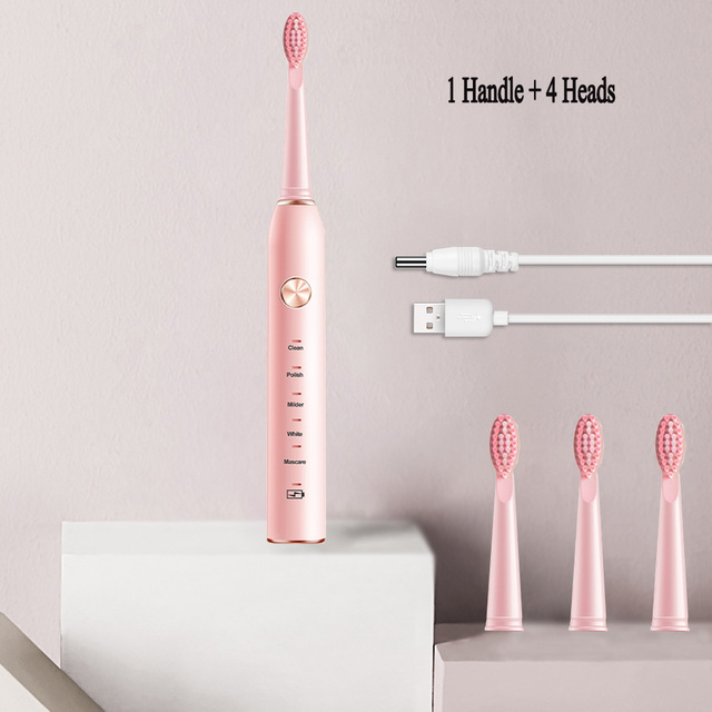 Electric Toothbrush USB Rechargeable 5 Modes Ultrasonic Automatic Brush Timer Waterproof Dental Brush Teeth Whitening