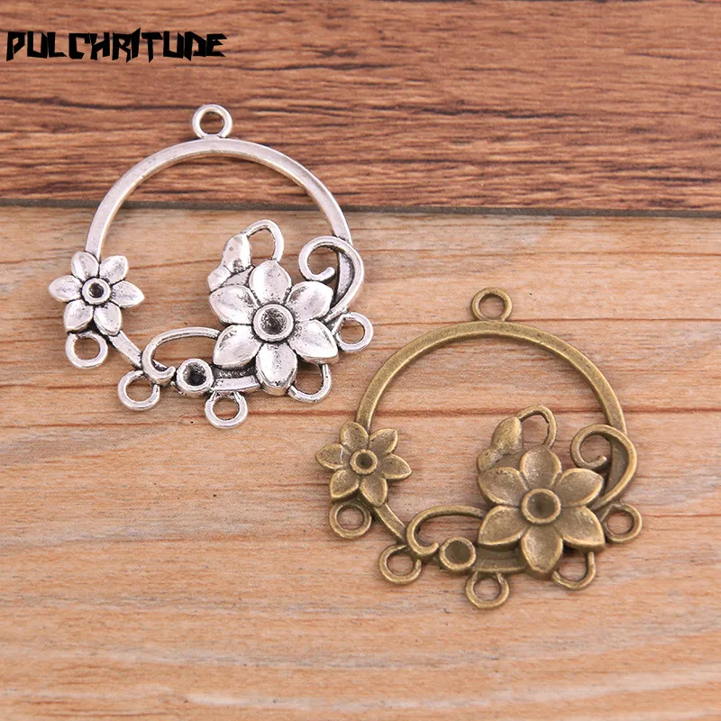 8PCS 33*35mm New Product Two Color Round Flower Charms Connector Jewelry Metal Alloy Jewelry Marking 8PCS 33*35mm New Product Two Color Round Flower Charms Connector Jewelry Metal Alloy Jewelry Marking