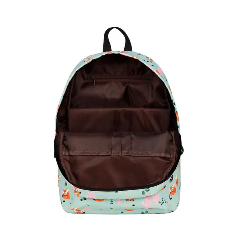 #*Cheap Cartoon Fox Printed Rucksack Backpack School Bag Casual College Daypack for Teenager Girls U50C