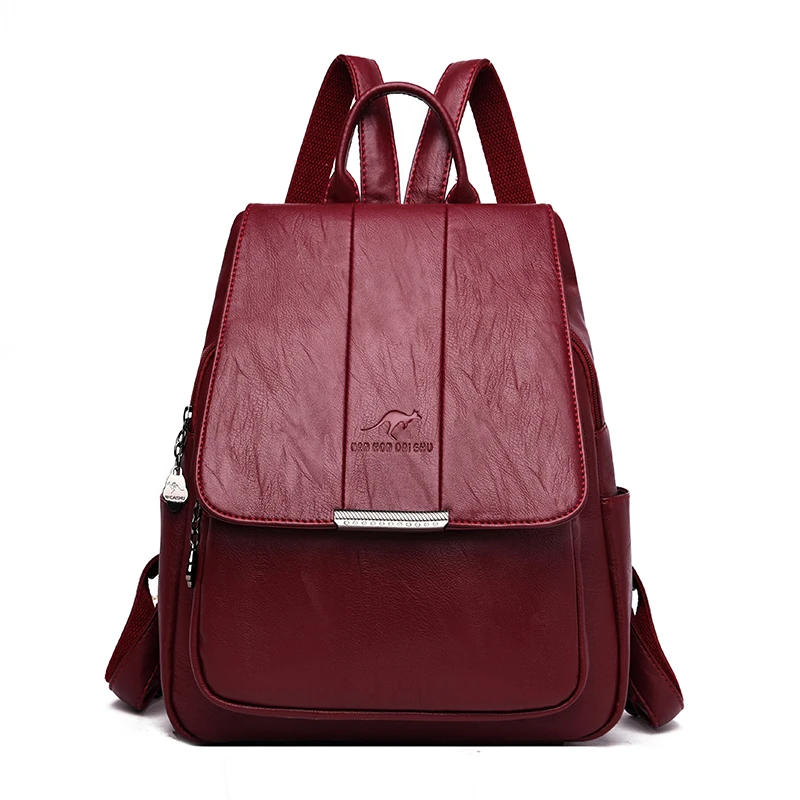 

Winter Style Women Soft Leather Backpacks Female Sac a Dos Ladies Shoulder School Bags For Teenage Girls Travel Backpack Bagpack