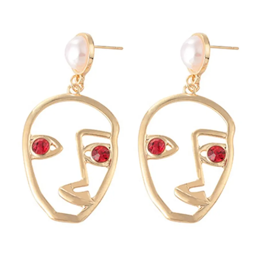 Punk Human Face Drop Earrings Abstract Outline Design Hollow Earrings Brincos Statement Earrings For Womenclearance Drop Earrings Aliexpress