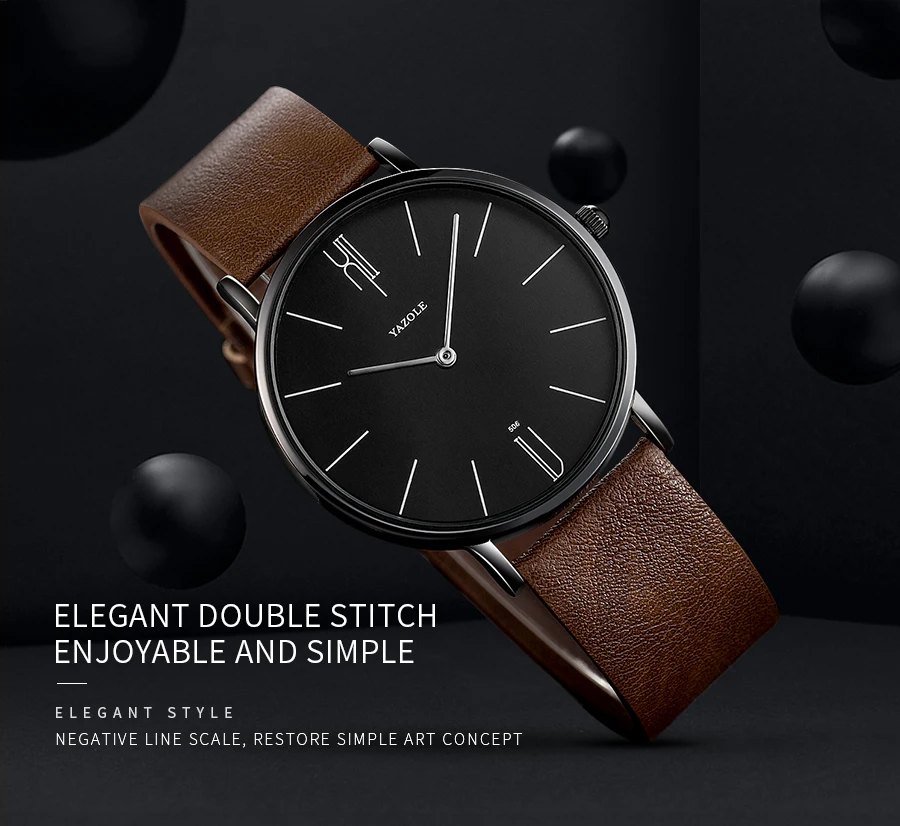 New Men's Watch Minimalist Modern Creative Quartz Watch For Men UltraThin Leather Casual Male Wristwatch Clock Relogio Masculino
