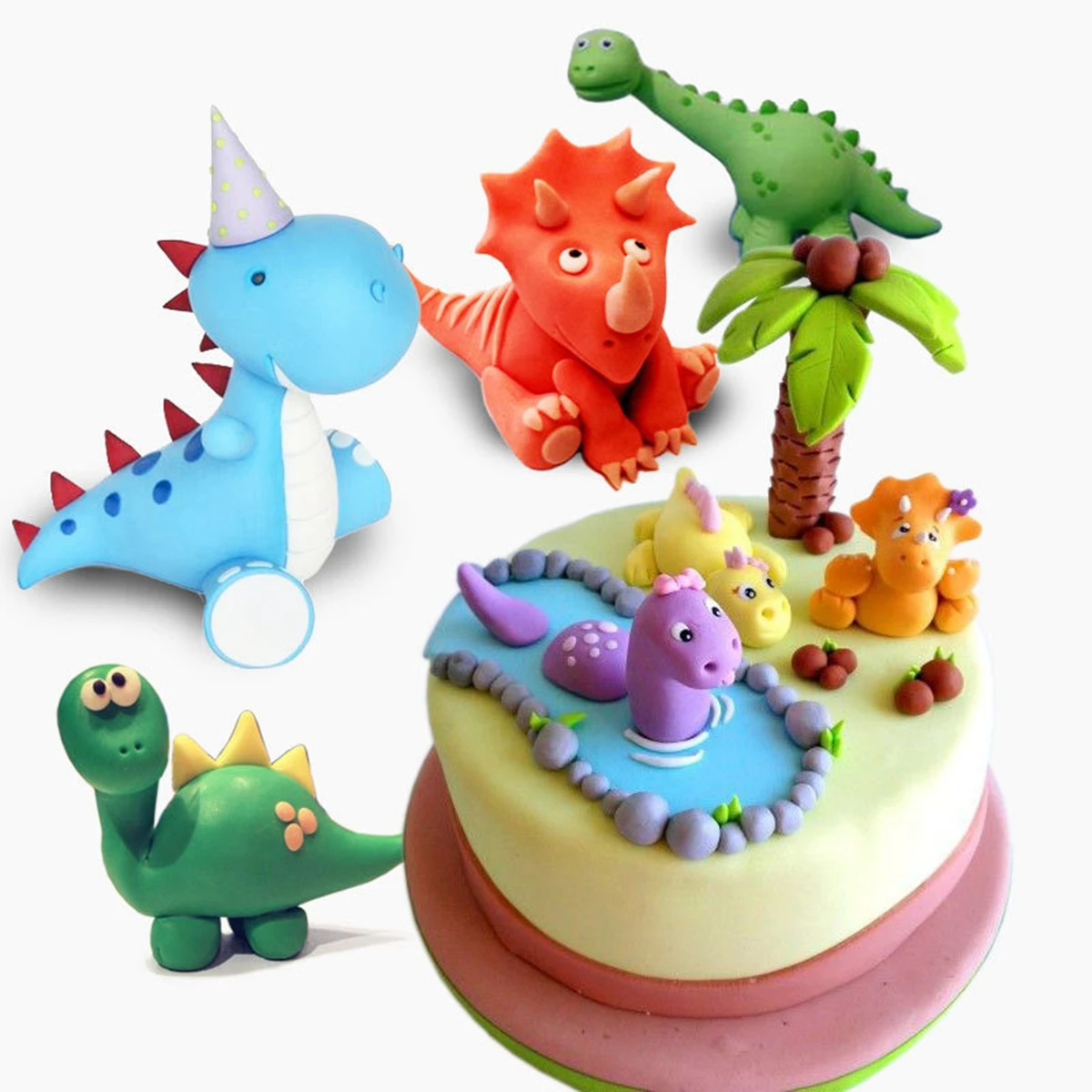 Accessori per feste di dinosauro Cake Topper decorazioni per feste di buon  compleanno bambini ragazzi decorazioni per torte morbide eventi per Festival