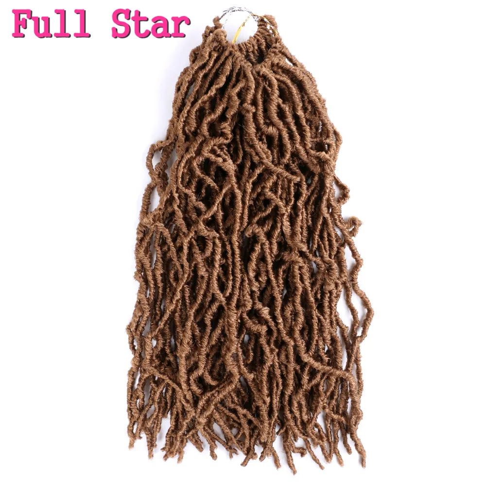 Полная звезда Nu Locs крючком коса 21 прядь искусственные локоны в стиле Crochet волосы синтетические Locs коричневый черный Омбре косички наращивание волос