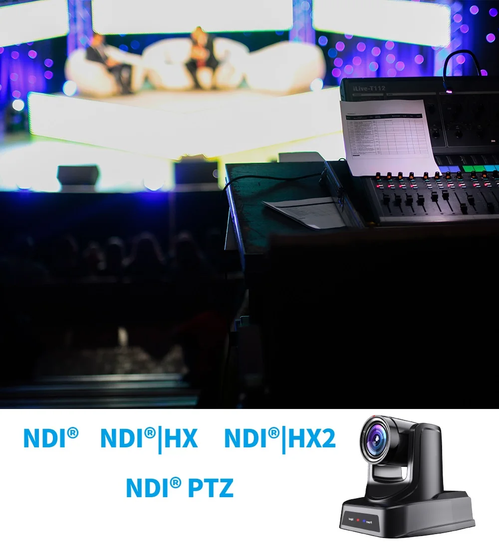 SMTAV PTZ 컨트롤러 포함 교회 비즈니스용 라이브 스트리밍 카메라, NDI HX 4.5, 3G-SDI IP 출력, PTZ 카메라, 20x + 16x 줌