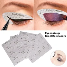 4 folhas de maquiagem dos olhos stencils delineador modelo de modelagem ferramentas sobrancelhas sombra de olho modelo de maquiagem ferramenta estilo guia de desenho