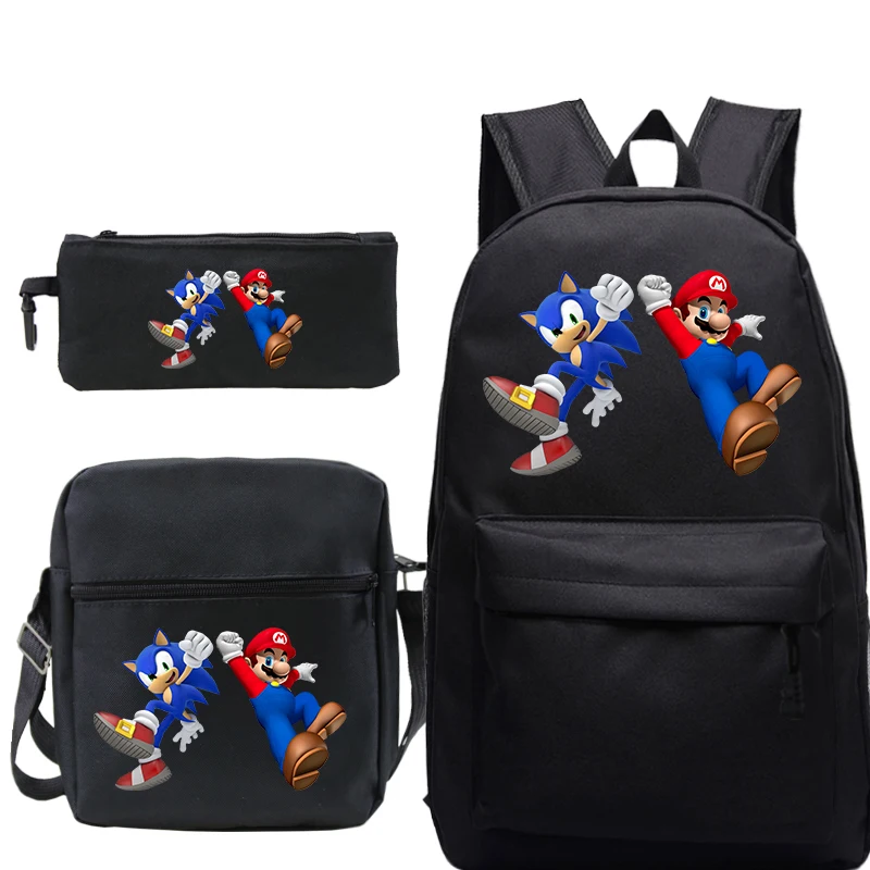 Kpop Sac Dos 3 шт./компл. Mochila ноутбук звуковой супер рюкзак Марио plecak Пенал школьный Аниме путешествия для девочек-подростков - Цвет: 2