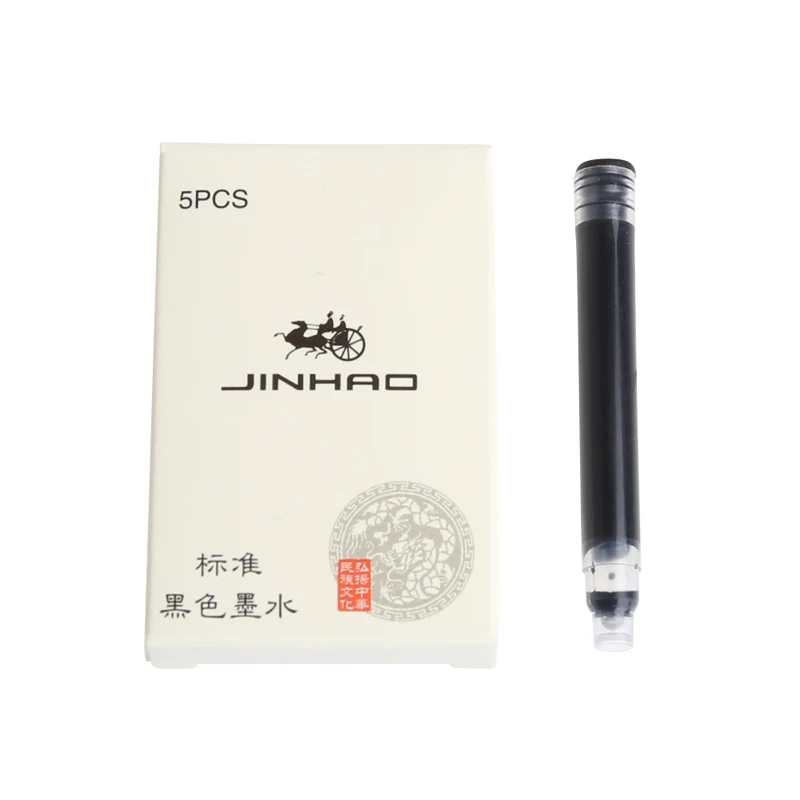 

5Pcs JinHao Ink Cartridges Fountain Pen Refill in Black/Blue Writing Tool D14