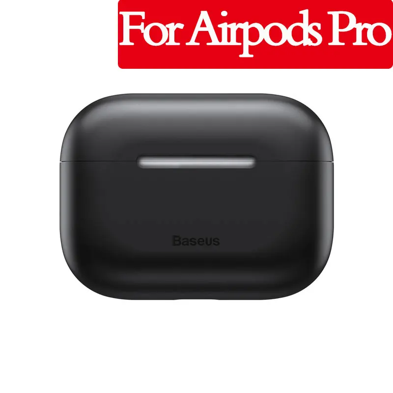 Чехол для наушников Baseus для AirPods, Цветной силиконовый чехол для AirPods Pro, чехол для беспроводных наушников с Bluetooth для Airpods 2/1 - Цвет: Black Pro