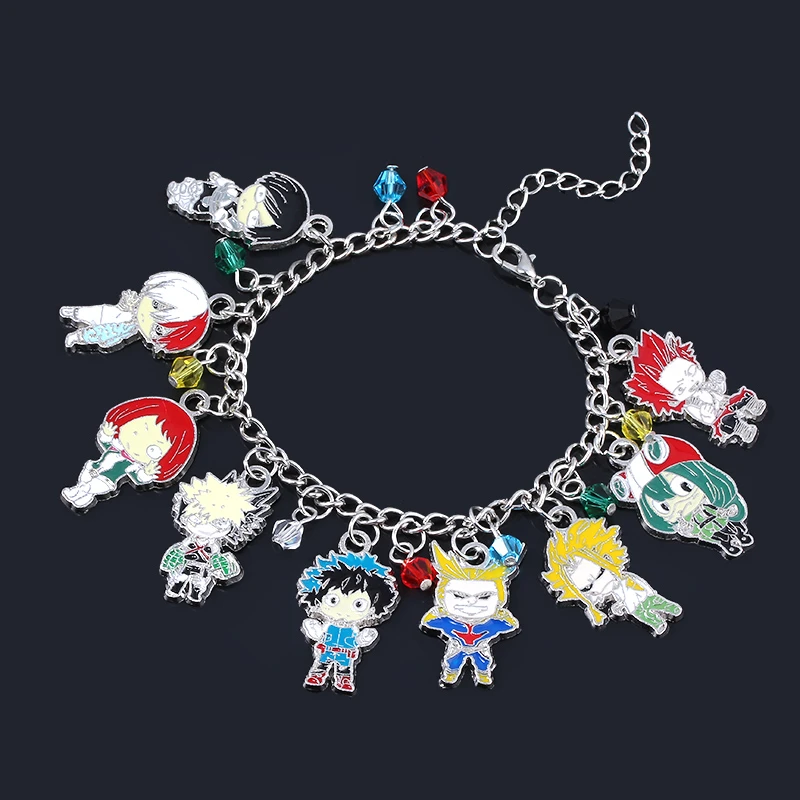 Pulseras de figuras de Anime de My Hero Academia, con colgante de Boku No Hero Academia, Midoriya deku, joyería de Cosplay|Brazaletes de cadena y enlaces| - AliExpress