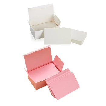

200Pcs Blank White Cardboard Paper Message Card Business Cards Word Card Diy Tag - 100Pcs White & 100Pcs Pink