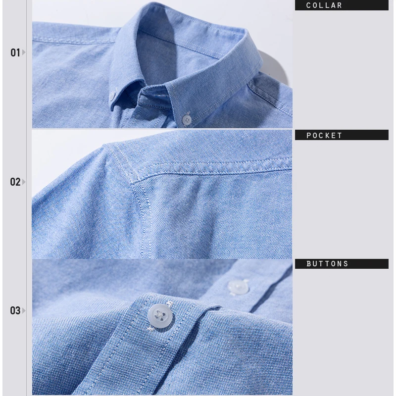 Short Sleeve Casual Shirts for Business Men Oxford Fabric Cotton