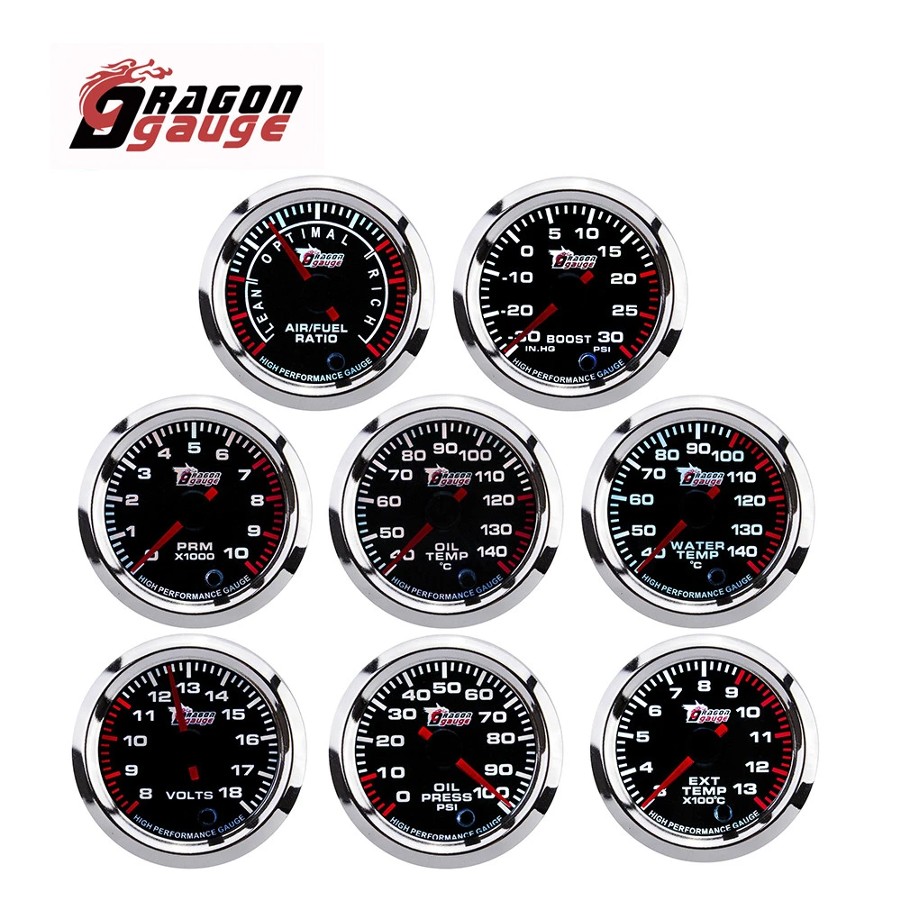 Dragon Gauge 52Mm Toerenteller Prm Voltmeter Lucht Brandstof Verhouding