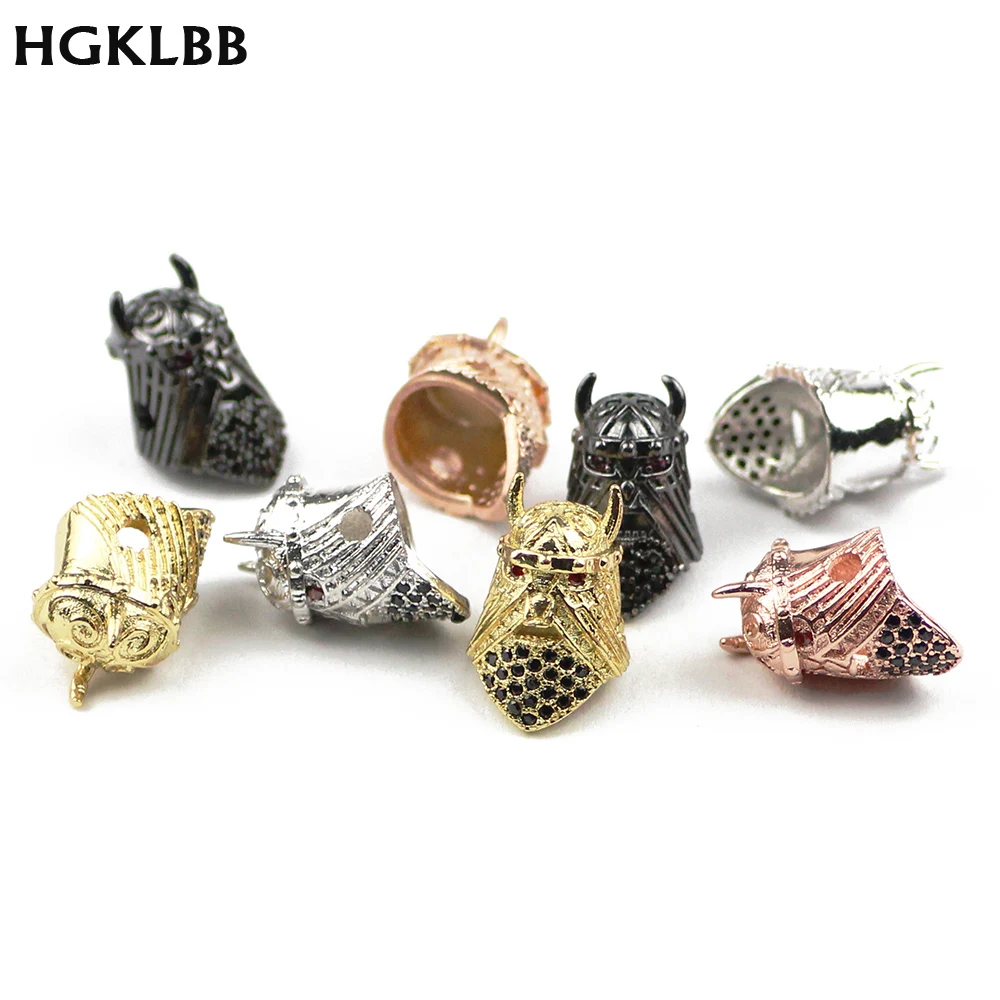HGKLBB Спартанский шлем кулон медные бусины разделитель 2 шт микро проложить