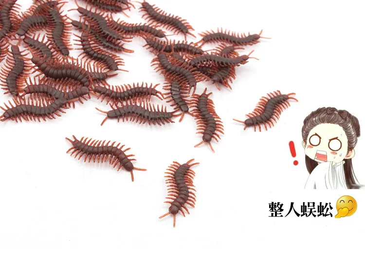 10 pcs/lot Halloween Novelty Funny Spoof toys Simulation Centipede Fly Cockroach Scorpion 4 kinds of insects kids creative gift