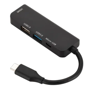 

USB Switcher HUB Type-C To Micro USB 3.0/2.0 Adapter 4 Port Splitter HDMI Support Sams ung Adapter Tablet pc Phone USB Hubs-L909