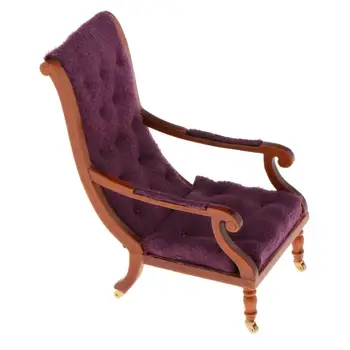

Dollhouse Reclining Chair Miniatures 1/12 Settee Living Room Bench w/ Pulley