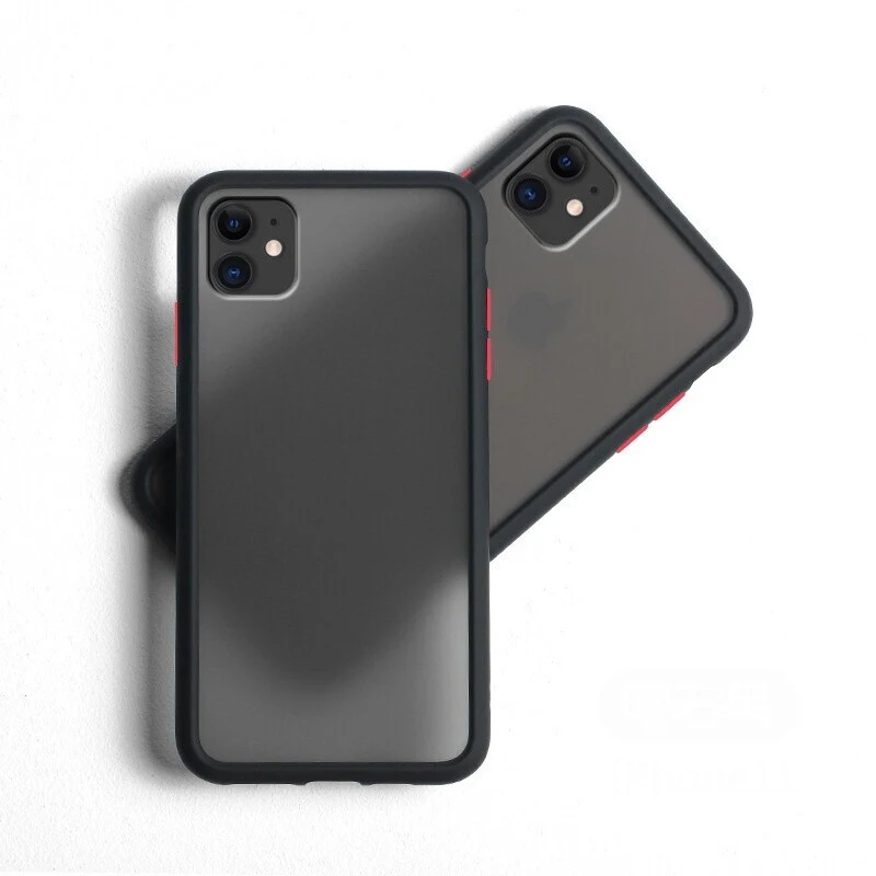 Противоударный прозрачный Гибридный Силиконовый чехол для телефона iPhone 11 Pro Max X Xr Xs Max 8 7 Plus 11 Фирменная прозрачная мягкая задняя крышка - Цвет: Черный
