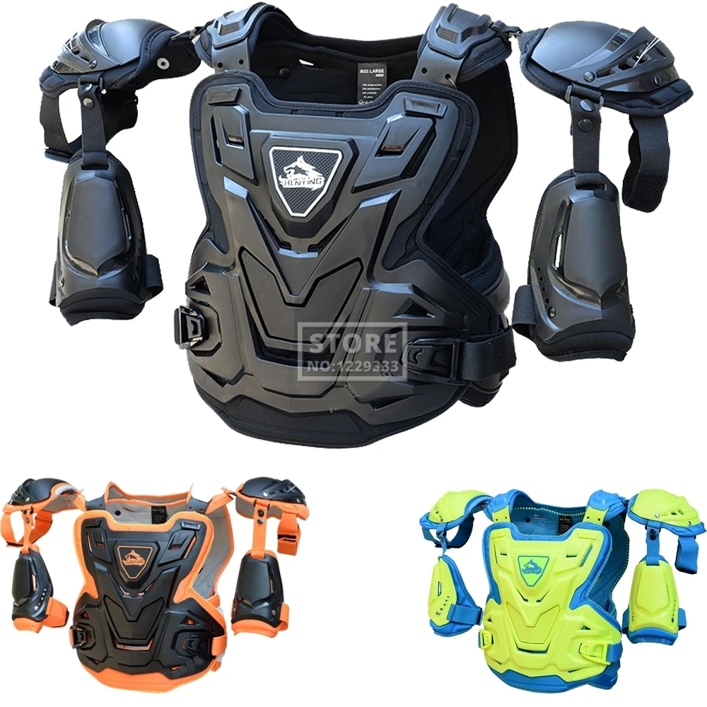 Men Body Armor Knee Pads Protector Motorcycle Armor Motocross ATV Dirt Bike Chest Back Pads Skating Cycling Off-Road Jacket