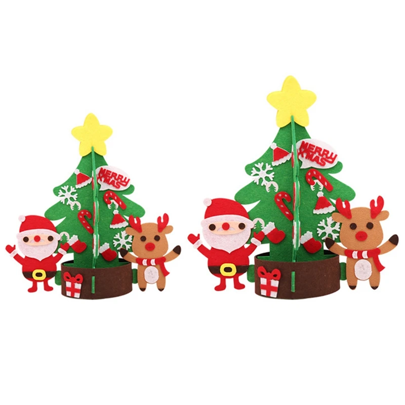 Botique-DIY Войлок Рождественская елка новогодние подарки Детские игрушки искусственное дерево настенные подвесные украшения Рождественское украшение для дома