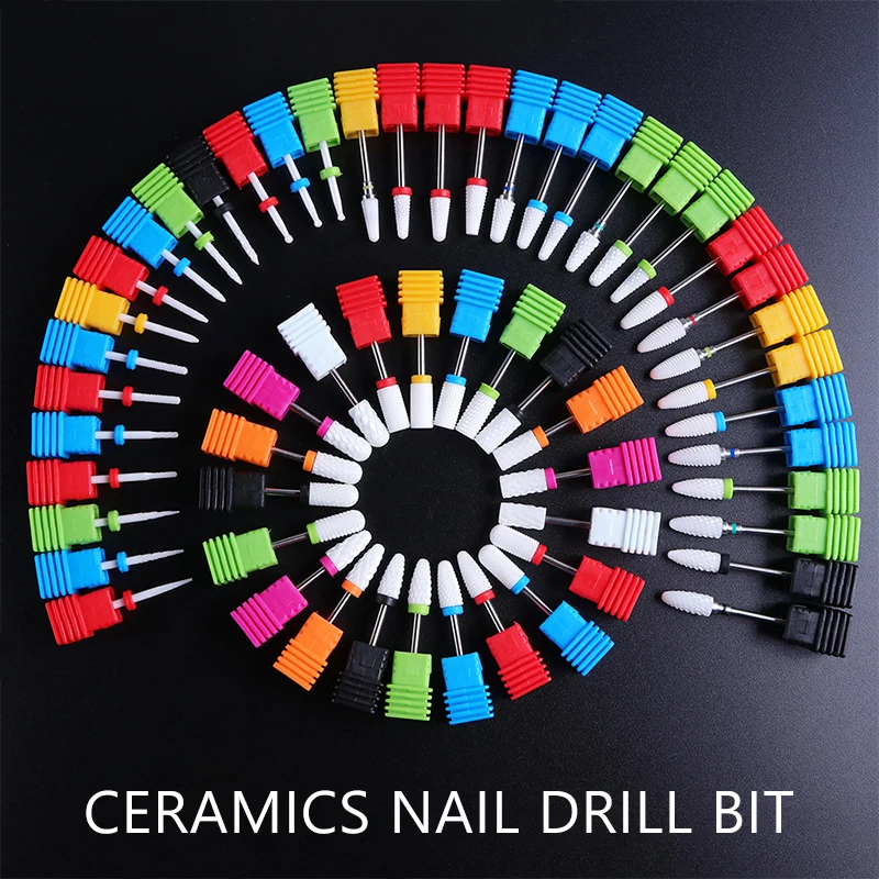 

YOKEFELLOW Ceramic Nail Drill Bit 3/32 Inch Milling Cutter For Remove Acrylic Gel Nail File Bits Manicure Machine Accessories