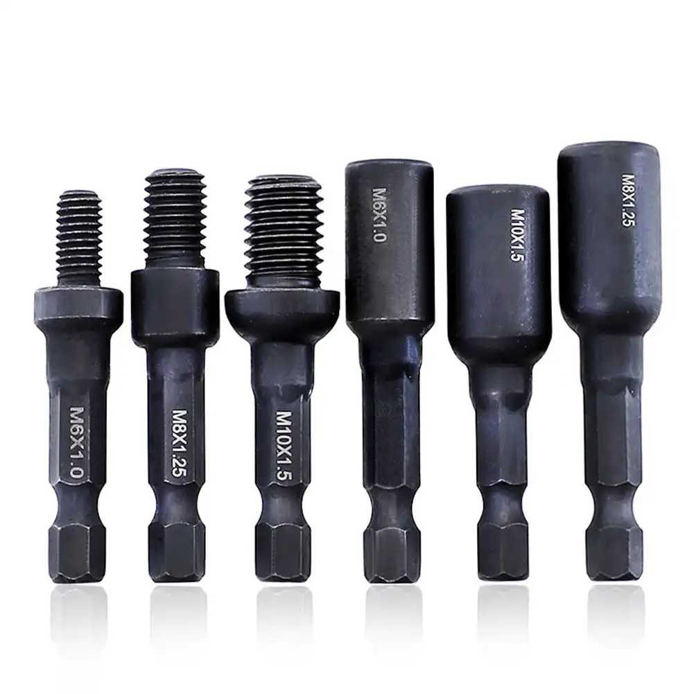 M4 M16 Tap Die Socket Adapter 1/4'' Hex Shank Square Driver Thread Tap