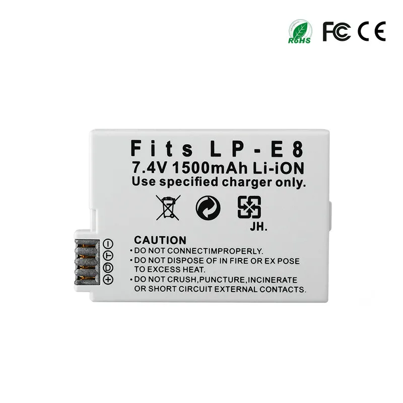 1pcs Battery LP-E8 Батарея LPE8 1500 мА-ч для цифровой однообъективной зеркальной камеры Canon EOS Rebel T3i T2i T4i T5i 600D 550D 650D 700D поцелуй X5 X4 X6 X7 Батарея lp e8 Зарядное устройство 8,4 V - Цвет: 1pcs Battery