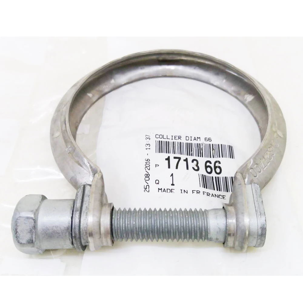 Exhaust Pipe Clamp 171366 1713.66 Used for Peugeot 206 207 307 3008 308 408 1007 HDI Citoren C2 C4 Sega 1.6 16V