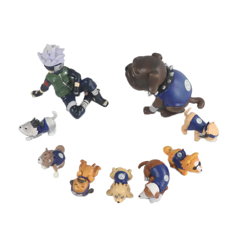 

Naruto Shippuden Young Kakashi Hatake 1/10 scale painted figure Eight Ren Dogs PVC Action figure Toys 9pcs/set