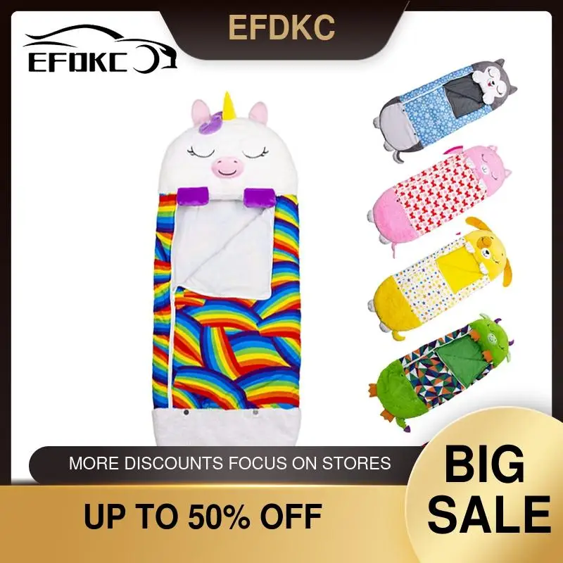 

Winter Sleeping Bag Happy Napper Unicorn Sack Blanket For Car Seat Play Pillow Swaddle Carriage Cart Nest Baby Children Kid Gift