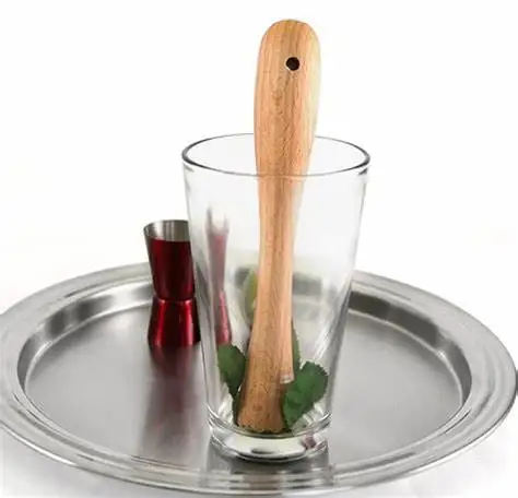 1PC 20cm Long Wooden Muddlers Bartender Tools Natural Ramming Muddler Ice Hammer Bar Cocktail Barware Lemon Press