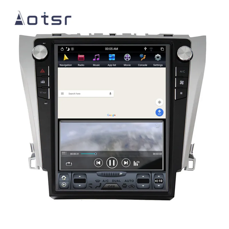 Cheap Tesla style Android 9.0 car GPS navigation for Toyota Camry 2012-2016 Auto Radio Stereo Head Unit Tape Recorder Vertical Screen 2