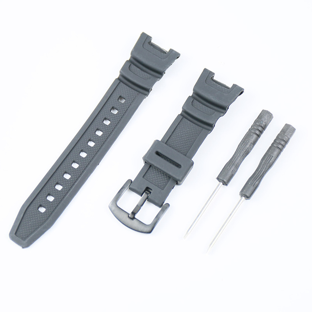 accessories waterproof rubber strap pin buckle for Casio resin series strap SGW-100 sports watch men's silicone strap