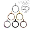 Wholesale with Crystals Floating Lockets Waterproof 20mm 25mm 30mm 35mm 316l Stainless Steel Round Glass Locket Pendant 2