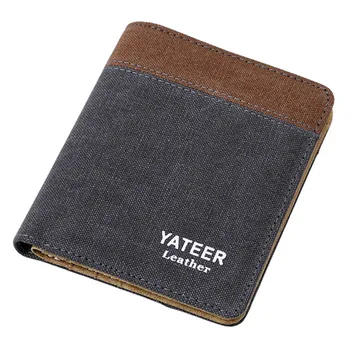 

Fashion Men's Wallets Denim Canvas Thin Men's Small Wallet Men's Purses Short Mini Purse Male Money Purse Card Holder Wallet