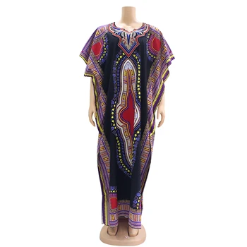 

2020 Africa Fashion new design Dress Dashiki Printed Pure Cotton Short Sleeve african dresses for women