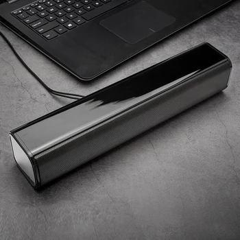 

Dual Speaker with Bluetooth TF Card Function Black Strip Multimedia Gift Subwoofer USB2.0 Computer Speaker