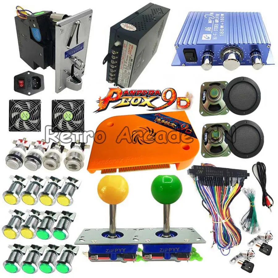 Long Zippy joystick Pandora box 9D 2226 в 1 аркадная версия светодиодная Кнопка diy комплект для аркадного шкафа поддержка 3P 4P игровой usb-геймпад 3D игры - Цвет: Long Zippy joystick