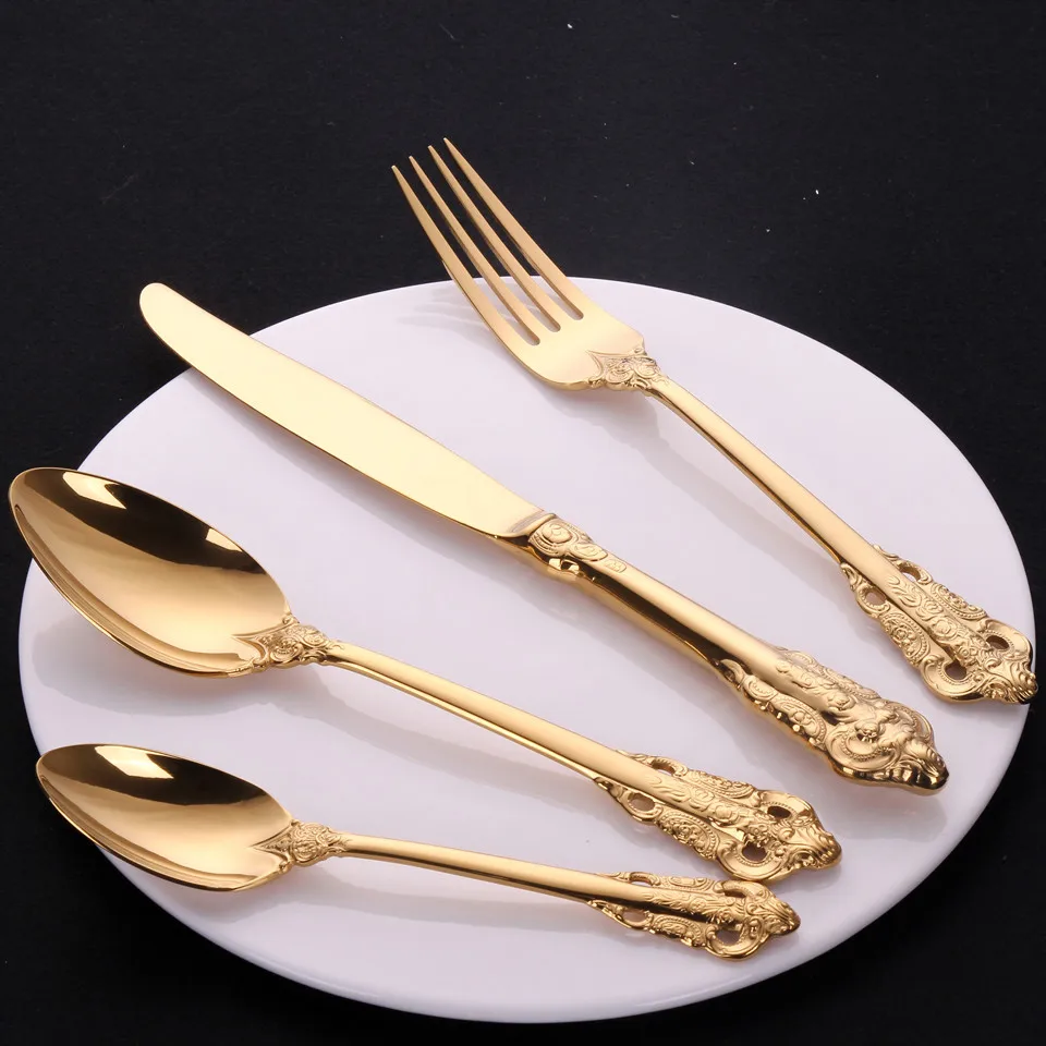 GoldSilverwareDinnerwareCutlerySetForksKnivesSpoonsPalace