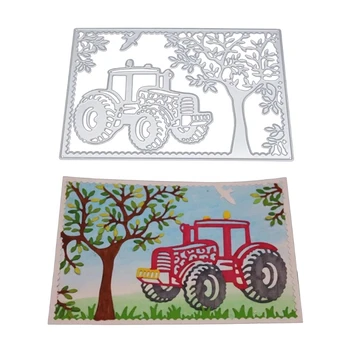 

Harvest Festival Tractor Big Tree Carbon Steel Cutting Dies DIY Scrapbooking R9UC