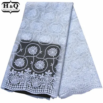 

Wedding White Lace French Tulle Lace Fabric 5 Yards African Net Lace With Stones Nigerian Embroidered Lace Christmas Mesh Dress