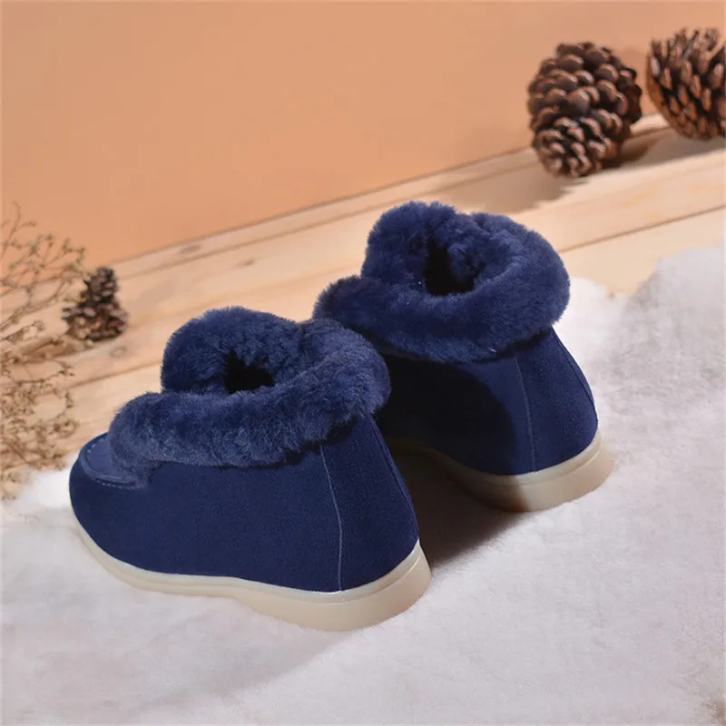 Winter Flat Shoes Woman New Warm and non-slip Short Snow Boots Casual Comfortable Women Shoes Round Toe Light Ladies Shoes