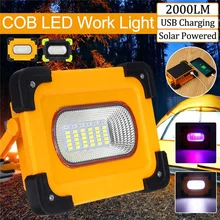 60 Вт светодиодный Солнечный портативный прожектор Рабочая лампа USB перезаряжаемая для наружного освещения светодиодный фонарик для отдыха 6500K