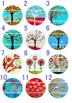 

Handmade Colorful picture Round Glass Cabochons Refrigerator magnet for Necklace Decoration and Phone Chain Accessaries326
