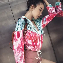 Уличные куртки для бега с цветочным принтом для женщин, тонкое меховое спортивное пальто с быстросохнущим кардиганом Ins куртка для йоги