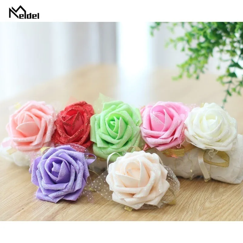 Lovegrace 8 Colors Artificial Roses Wrist Flowers Corsage Bracelet Bride Bridesmaid Wedding Bracelets Props Accessories Supplies1