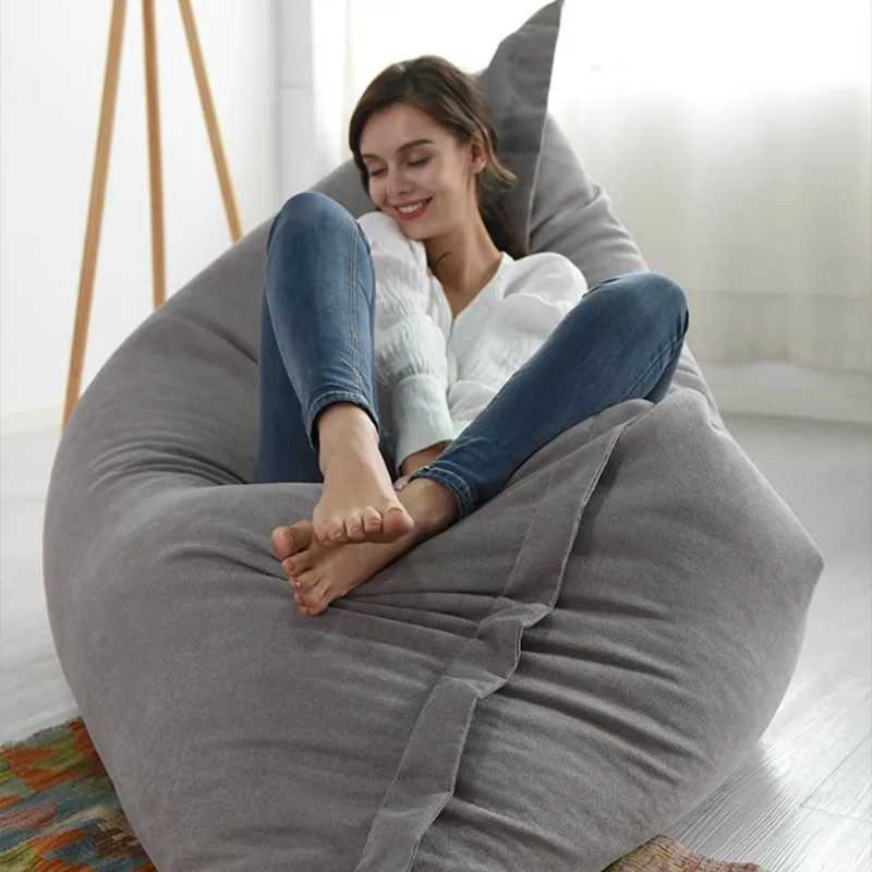 Dropshipping Giant Rectangle Bean Bag Chair No Filling Big Beanbag Sofa Bed  Floor Pouf Ottoman Slipcover Lazy Recliner Futon - AliExpress