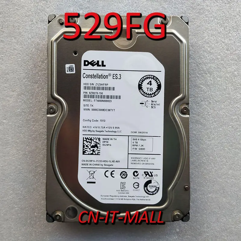 Вытянутый 529FG 0529FG ST4000NM0023 4 ТБ 6G 7 2 K 3 5 SAS HDD Clean Smart|Компьютерные кабели и разъемы| |