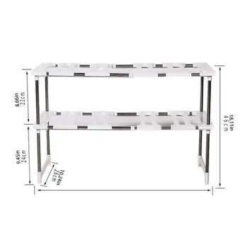 

Multifunctional Retractable Under Sink Storage Shelf Stainless Steel Plastic Kitchen Double Storage Rack&Shoe rack