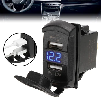 

1pc 12-24V Dual USB Charger LED Voltmeter For Boats Car Truck Motorcycle Smartphone Tablet